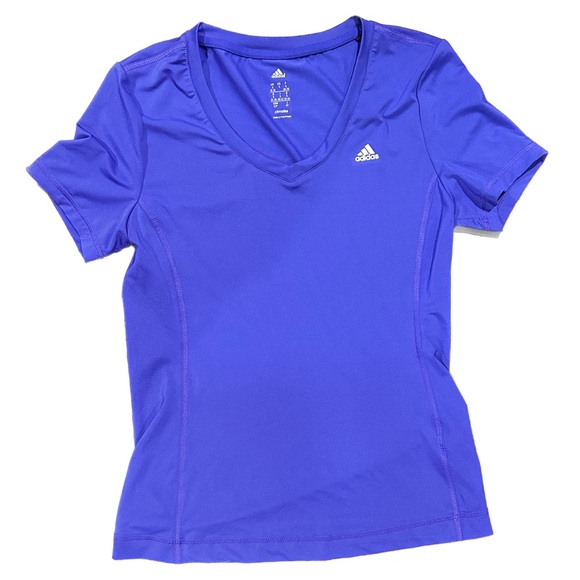 ADIDAS Climalite V-Neck Women's T-Shirt Purple | Small - Picture 1 of 2